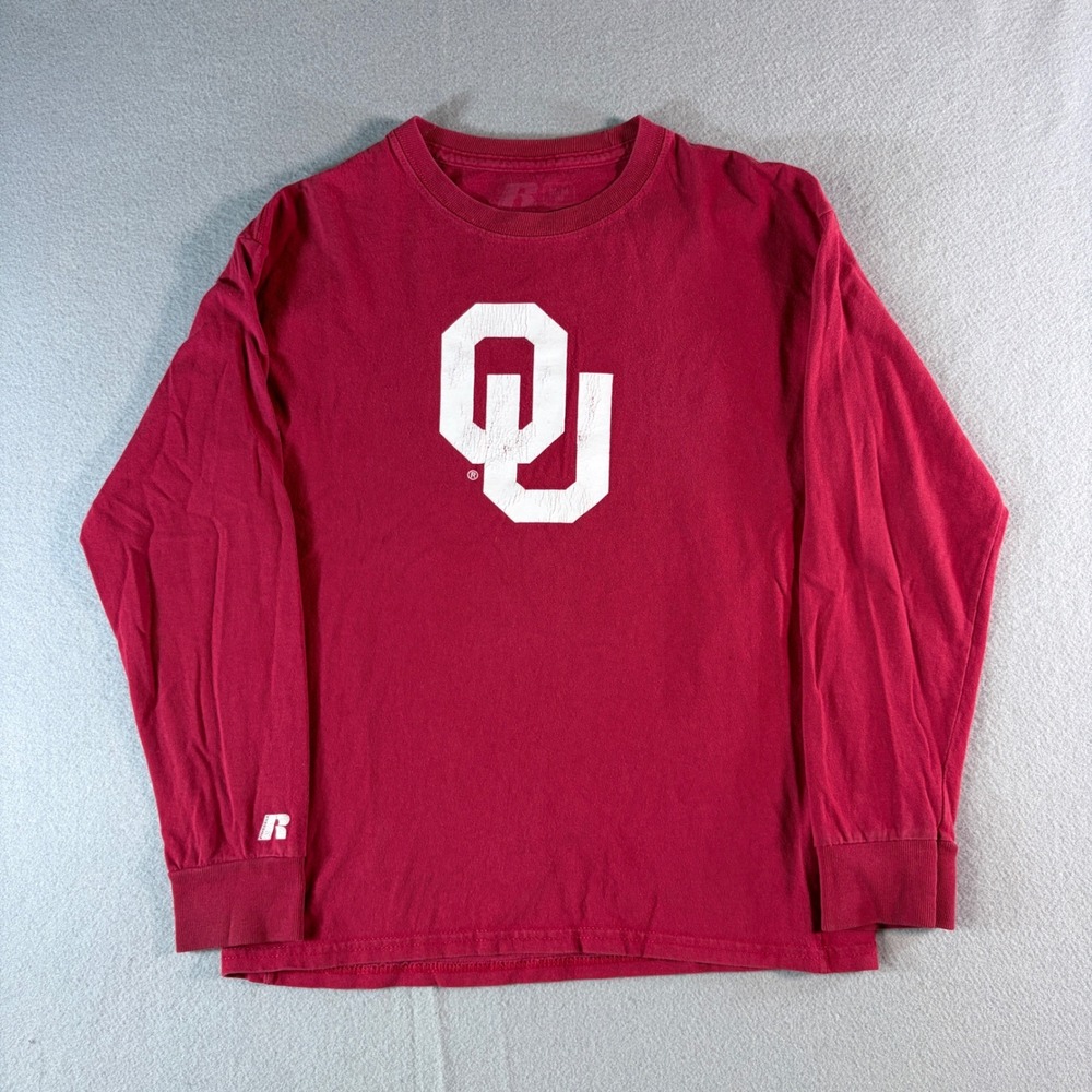 Russell Athletic Oklahoma Sooners OU Kids Medium Red Long Sleeve Shirt NCAA